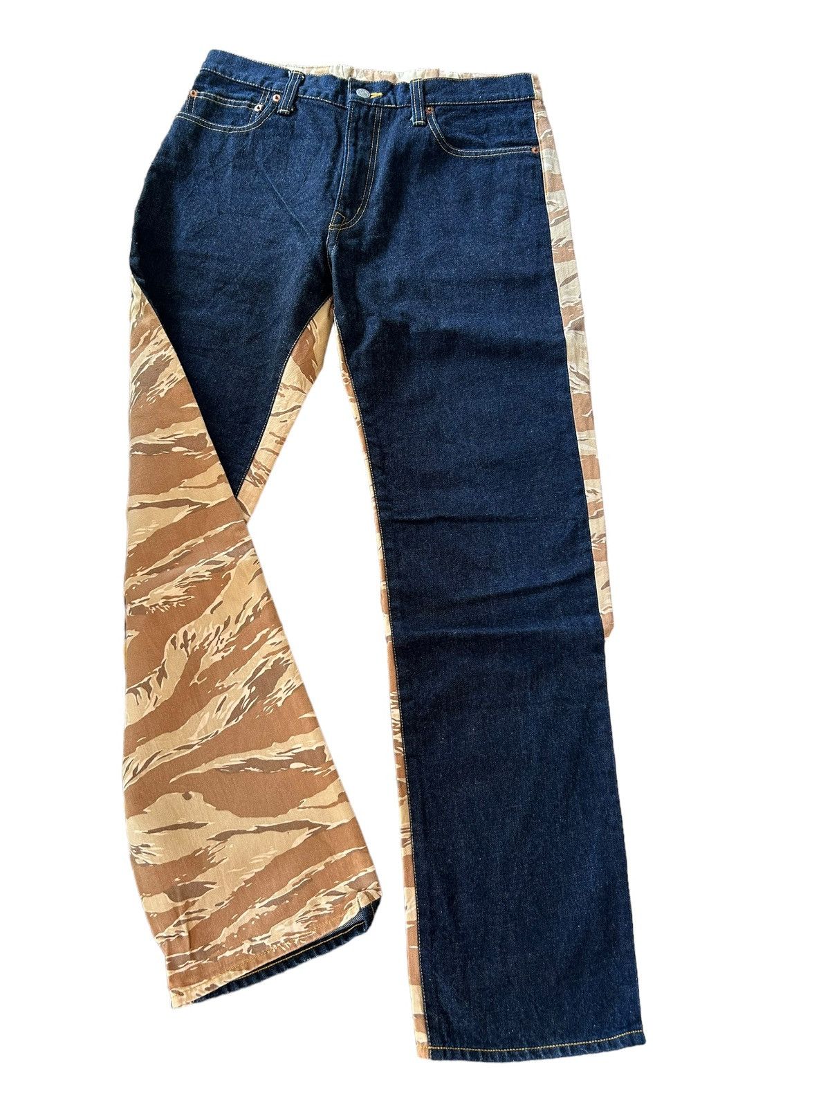Vintage KOJIMA GENIES camoo Rare design denim pants