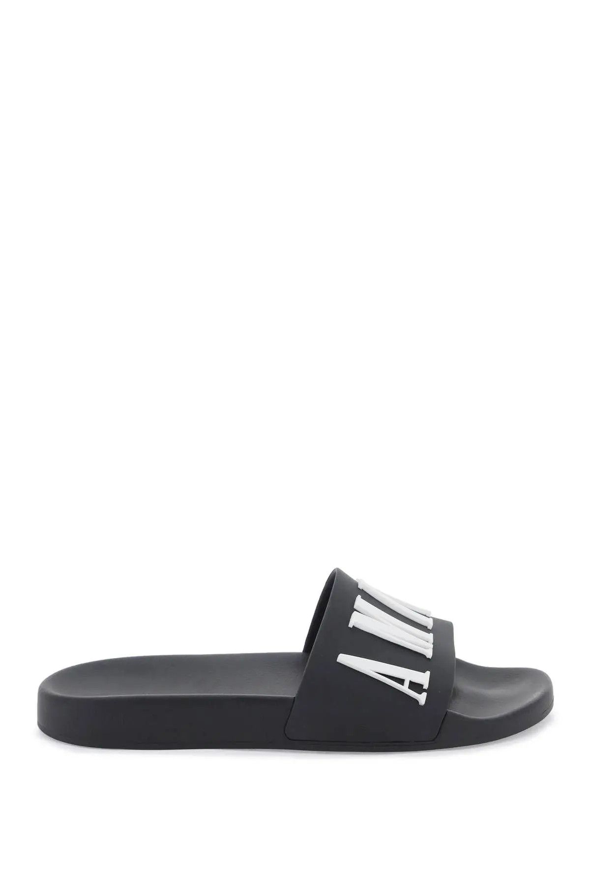 image of Amiri O1S22I1N0224 Logo Rubber Slides In Black, Men's (Size 8)