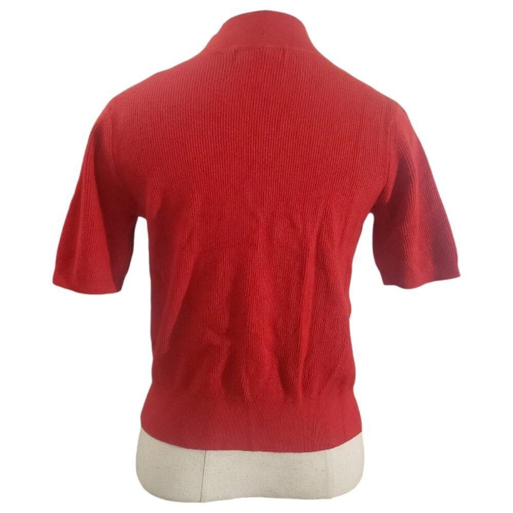 Mango CT1980 Mango MNG Short Sleeved Cropped Ribbed Sweater L Size L / US 10 / IT 46 - 4 Thumbnail