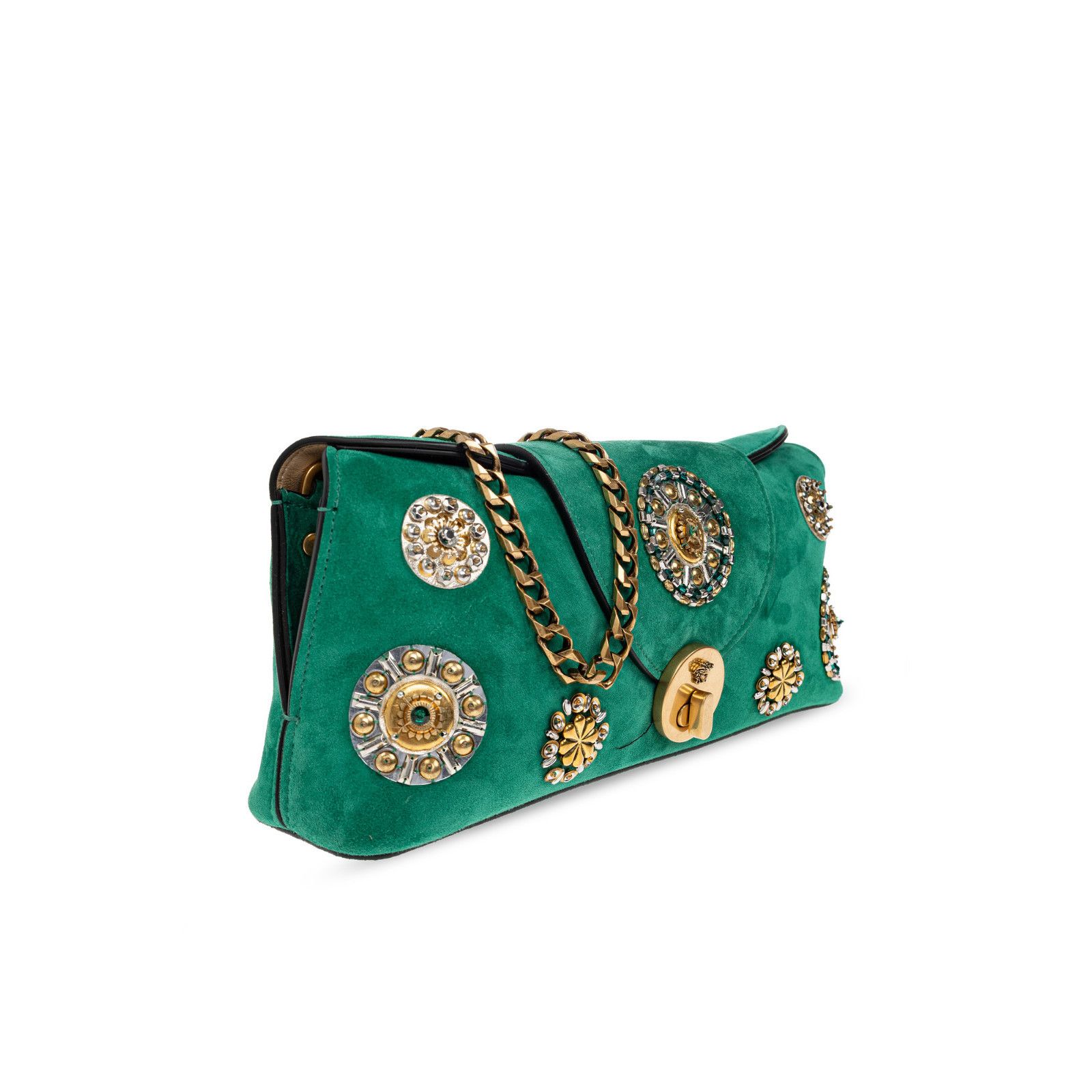 Versace VERSACE Vivian Green Suede Clutch Bag New & Authentic Size ONE SIZE - 3 Thumbnail