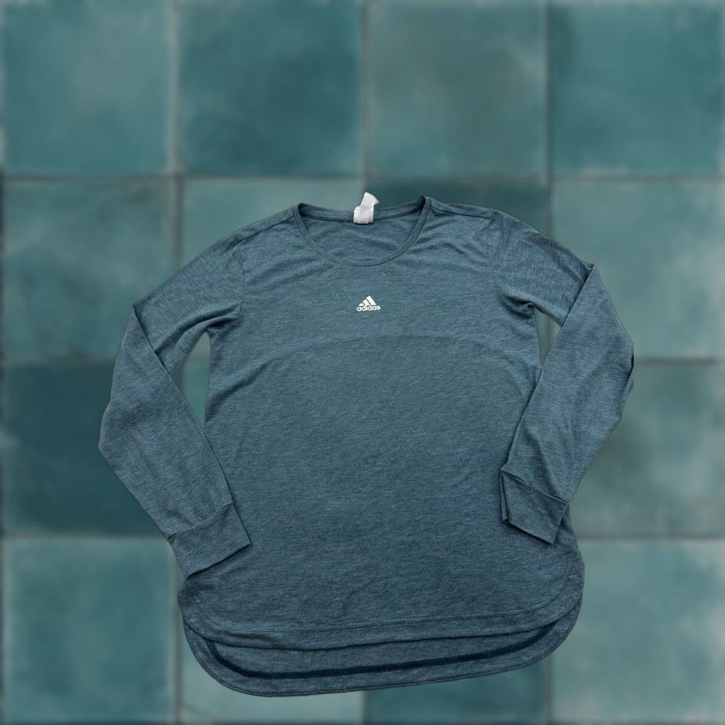 Adidas Adidas Shirt Womens Small Blue Long Sleeve Pullover Athletic Activewear CrossFit Gym Running Sample Size S / US 4 / IT 40 - 1 Thumbnail