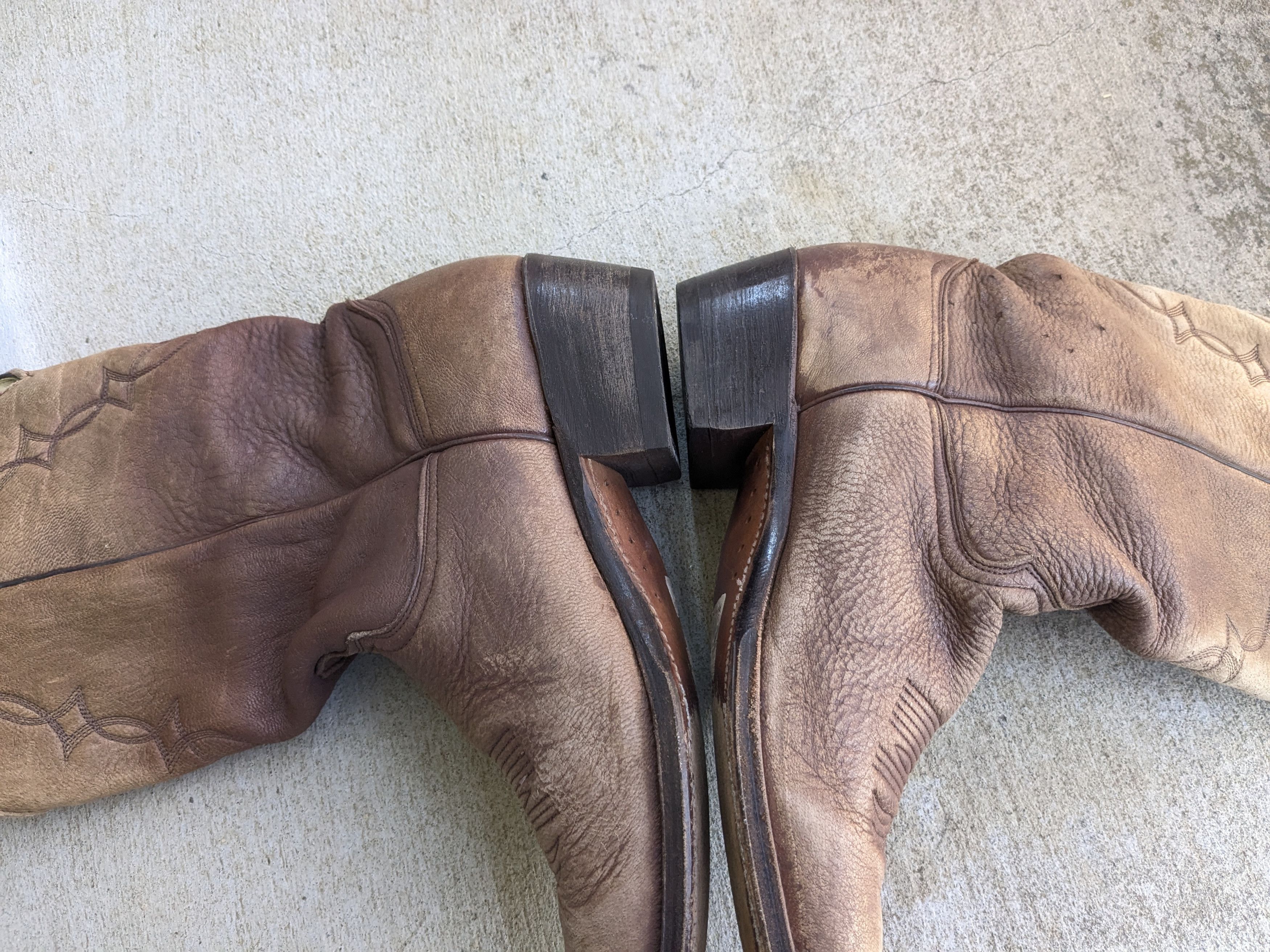Genuine Leather × Vintage Abilene Cowboy Boots Brown Suede 11.5 D Americana Size US 11.5 / EU 44-45 - 11 Thumbnail