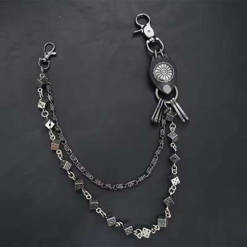 Vintage KeyChain Jean Biker Wallet Belts Chain Skull Charm Leather Size ONE SIZE - 1 Thumbnail