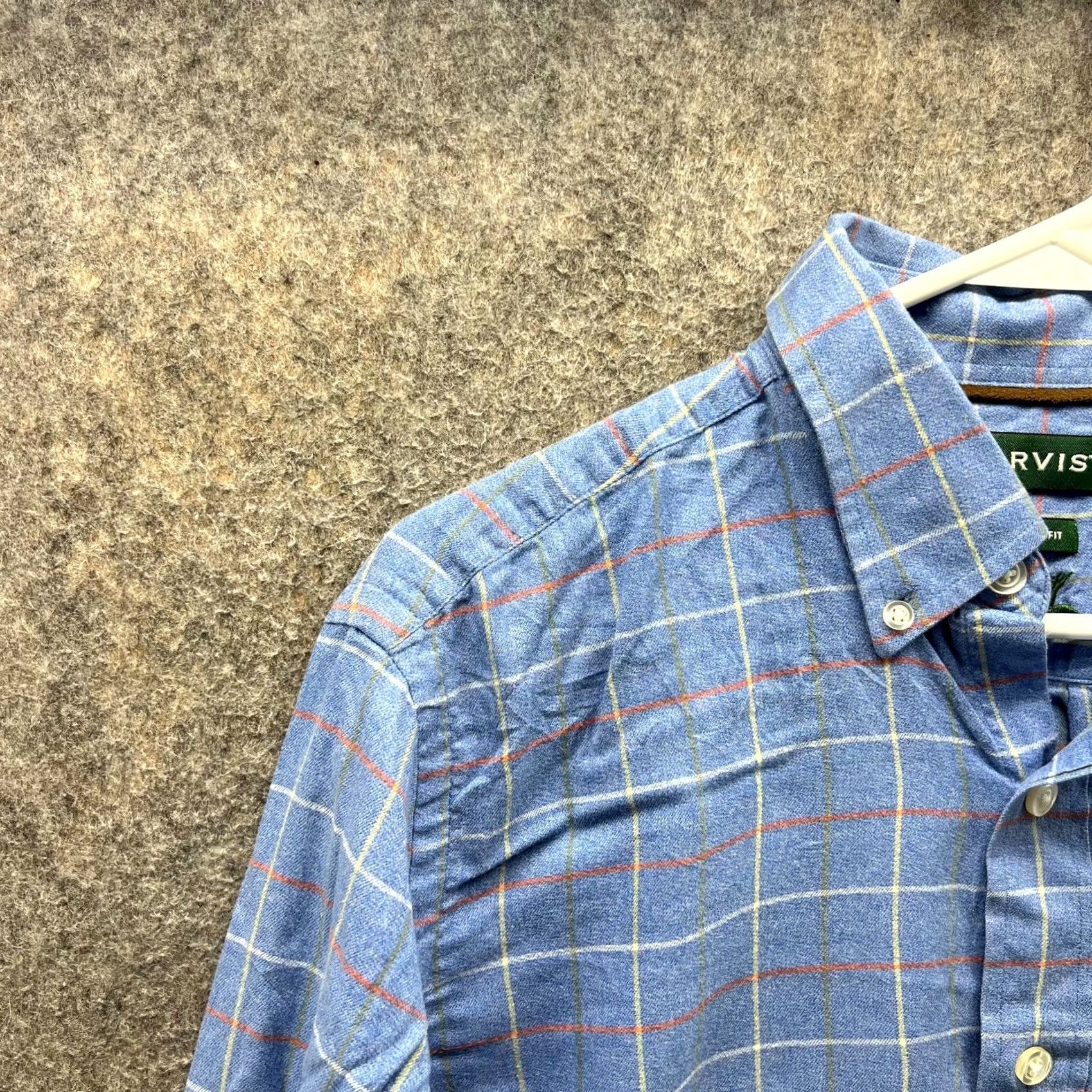 Orvis Orvis Shirt Men Medium Adult Blue Casual Button Down Check Chambray Classic Fit Size US M / EU 48-50 / 2 - 4 Thumbnail