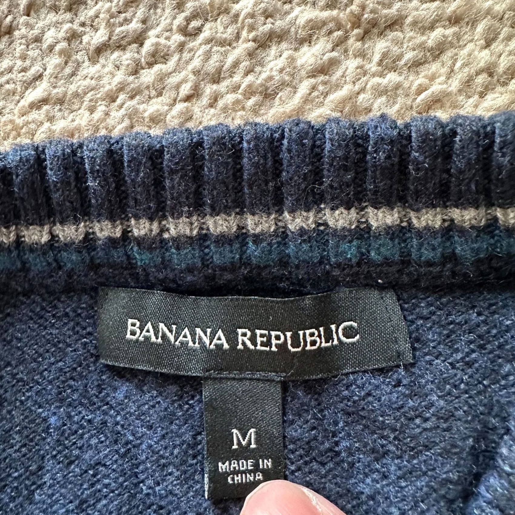 Banana Republic Banana Republic Sweater Mens Medium Crewneck Pullover Blue Wool Blend Size US M / EU 48-50 / 2 - 3 Thumbnail