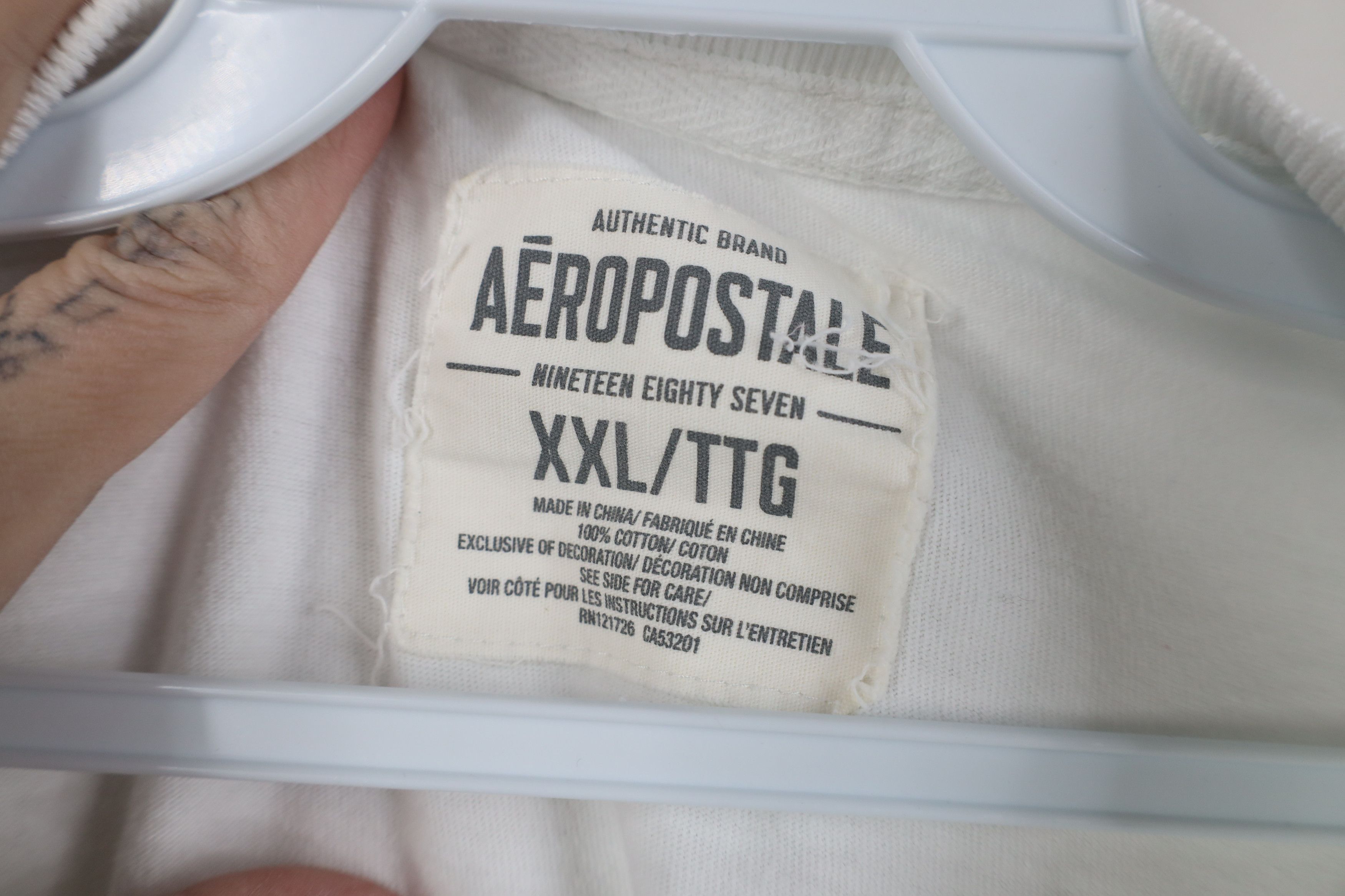 Aeropostale Vintage 90s Y2K Aeropostale Spell Out T-Shirt White Cotton Size US XXL / EU 58 / 5 - 7 Thumbnail