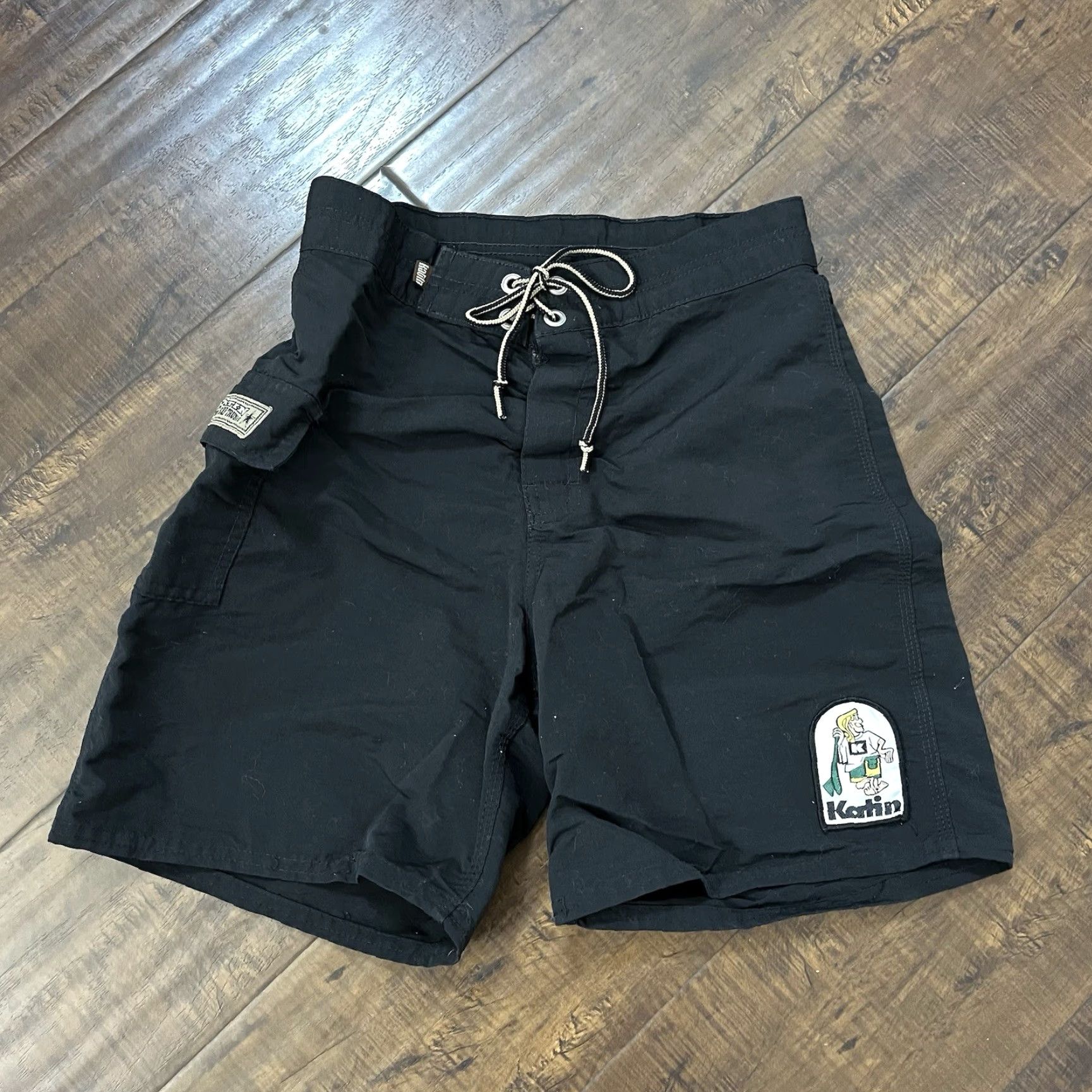 Katin VINTAGE Katin Surf Trunks Shorts Men Size 26 Black Boardshorts 80s Beach Quick Dry Size US 26 / EU 42 - 2 Thumbnail