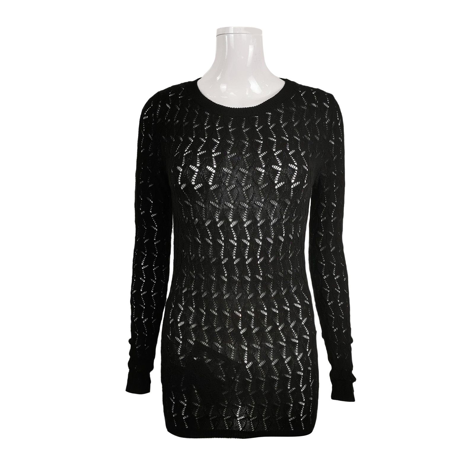 Prada Prada Black Long Sleeve Knit Top 0089 Size XS / US 0-2 / IT 36-38 - 1 Thumbnail