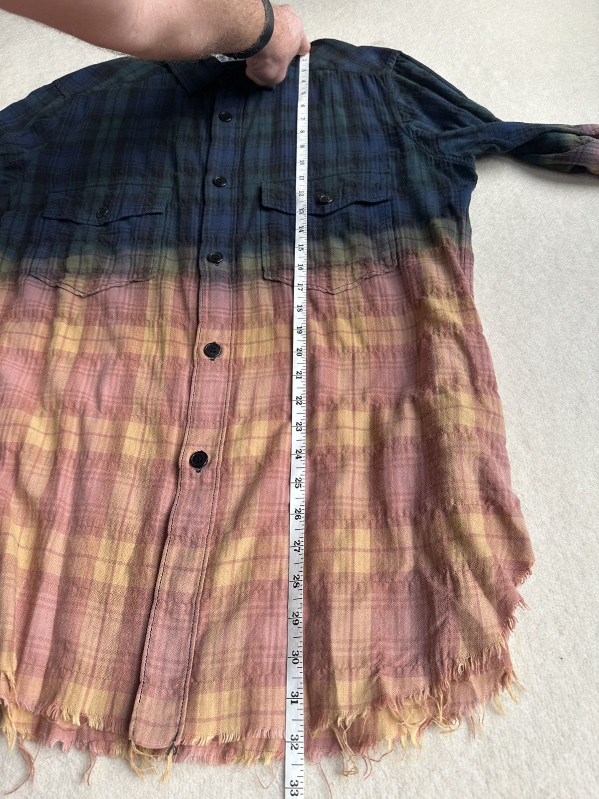 Saint Laurent Paris SS16 Saint Laurent surf sound bleached flannel 2 tone Hedi Size US L / EU 52-54 / 3 - 11 Thumbnail
