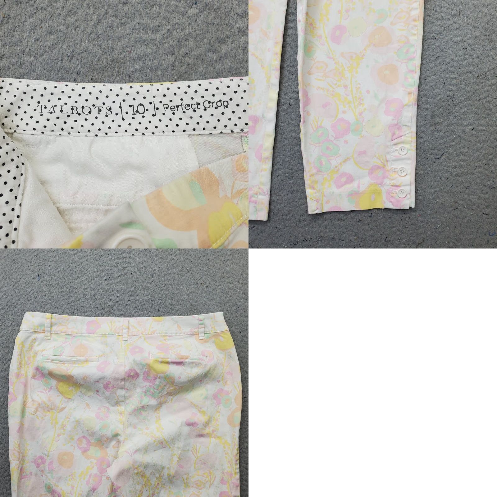 Talbots Talbots Perfect Crop Pants Women 10 Multi Floral Stretch Flat Front Ankle Button Pants Size 10 Women Floral Cropped Straight Front Button Size 32" / US 10 / IT 46 - 8 Thumbnail