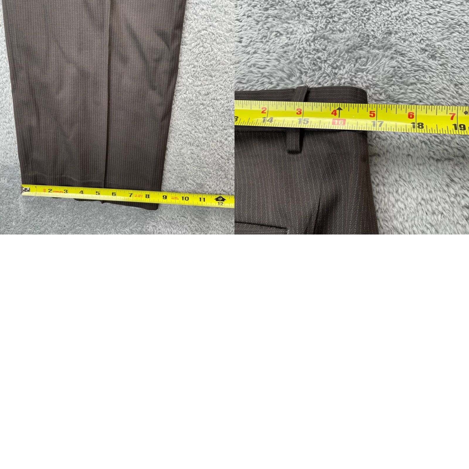 Calvin Klein Calvin Klein Pants Mens 32x32 Brown Dress Straight Leg Pinstripe Business Formal Size US 34 / EU 50 - 8 Thumbnail