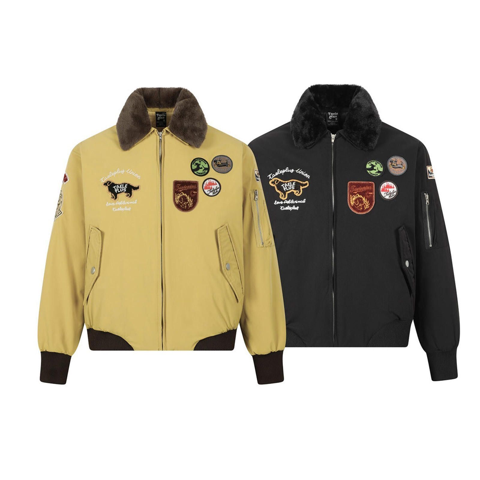 Japanese Brand Bomber Jackets with Fur Collar and Patches Size US M / EU 48-50 / 2 - 5 Thumbnail