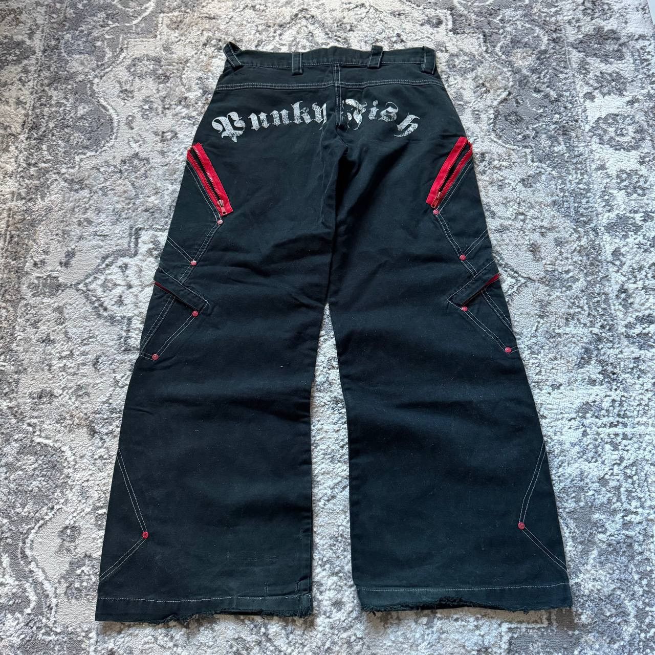 Japanese Brand Japanese Punky Fish Ultra Wide Leg Skate JNCO Skate Pants Size 32" / US 10 / IT 46 - 4 Thumbnail