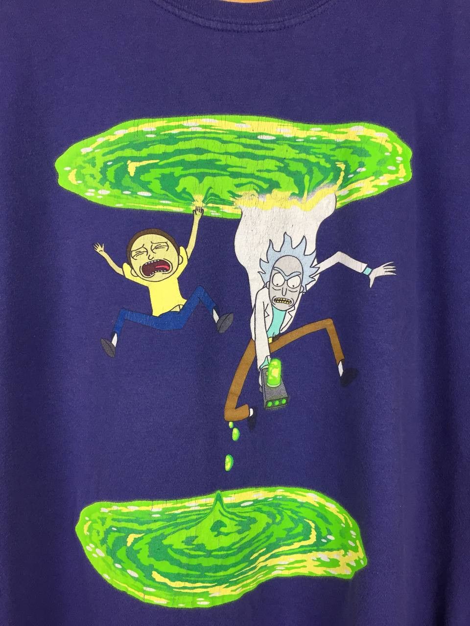 Cartoon Network × Vintage Rick And Morty Falling Portal To Portal Cartoon Tee Size US M / EU 48-50 / 2 - 4 Thumbnail