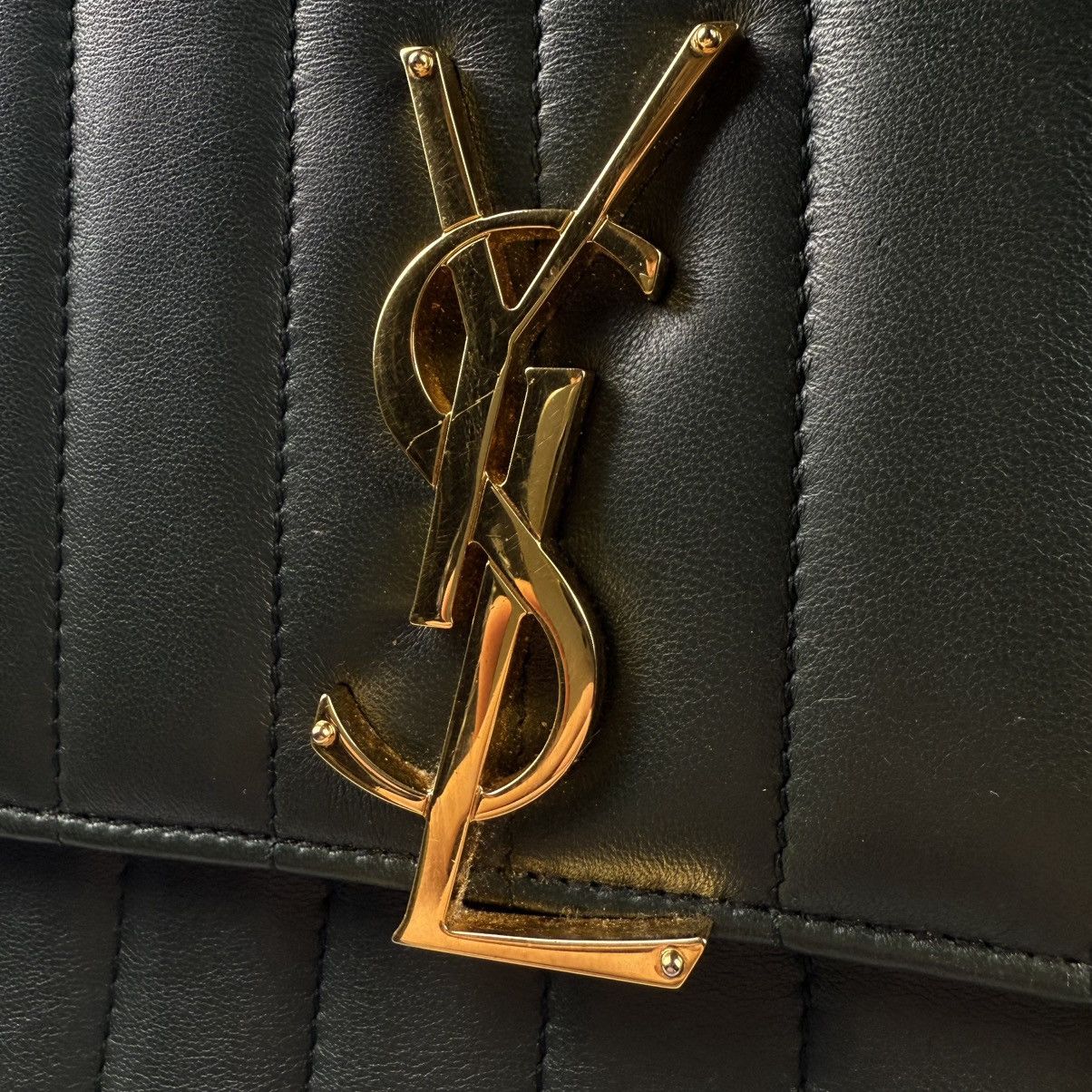 Saint Laurent Paris SAINT LAURENT 2018 Lambskin Vicky Chain Green Crossbody Bag Size ONE SIZE - 2 Thumbnail