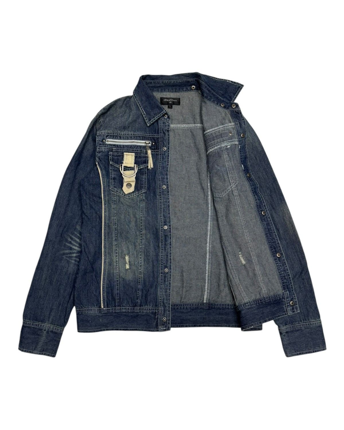 Hysteric Glamour 🔥IN THE ATTIC DISTRESSED DENIM JACKET Size US M / EU 48-50 / 2 - 3 Thumbnail