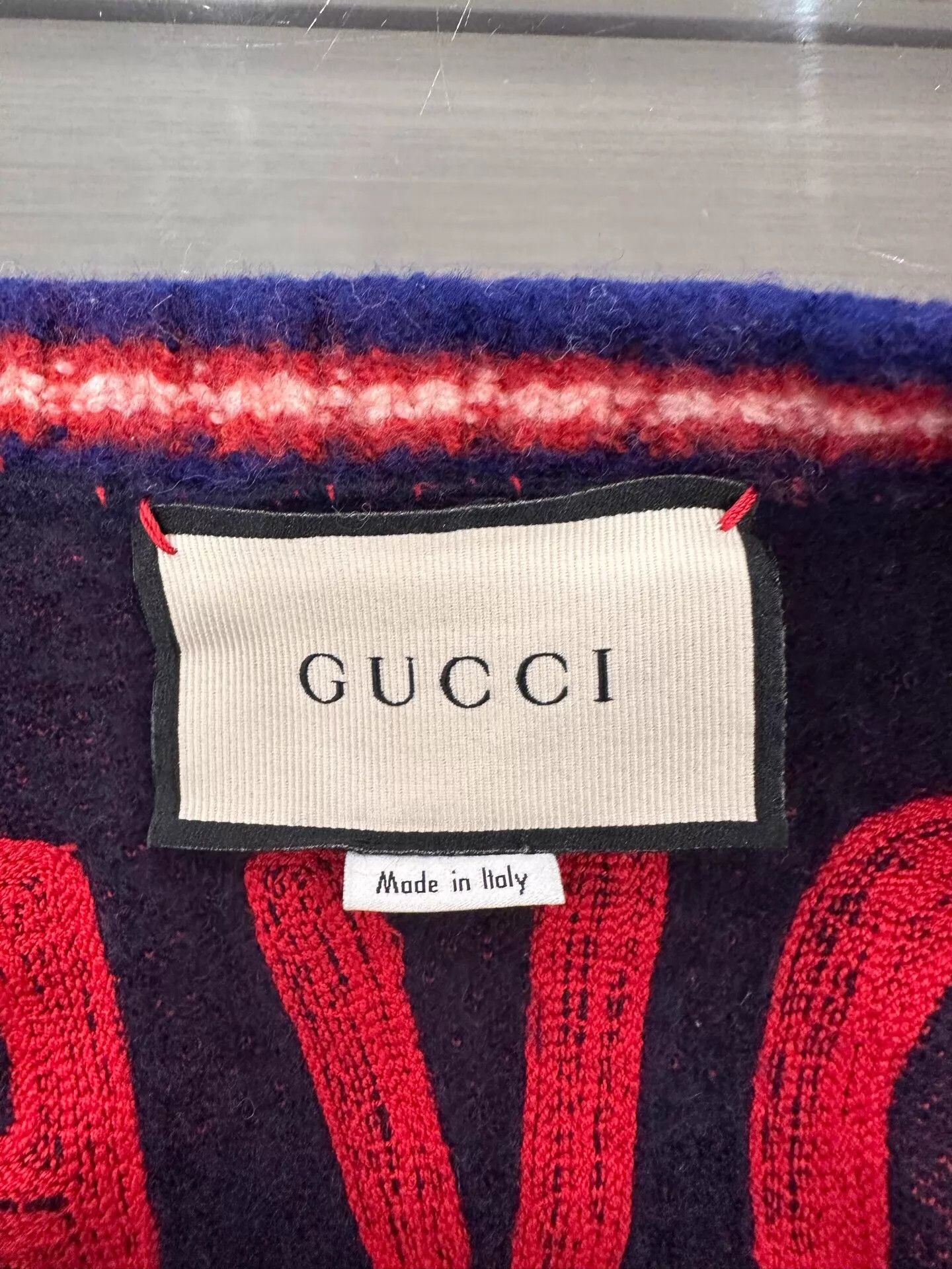 Gucci Gucci red skull logo navy wool cardigan women's S Size S / US 4 / IT 40 - 5 Thumbnail