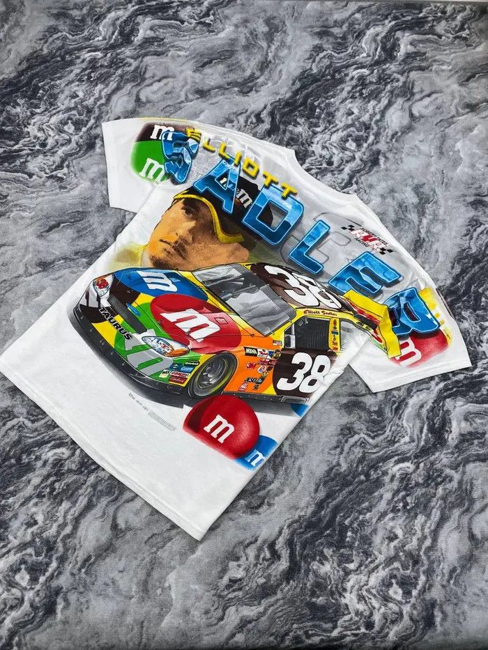 Vintage Chase Elliott Sadler M&M Nascar Racing T-Shirt AOP 2005 Size US XL / EU 56 / 4 - 4 Thumbnail