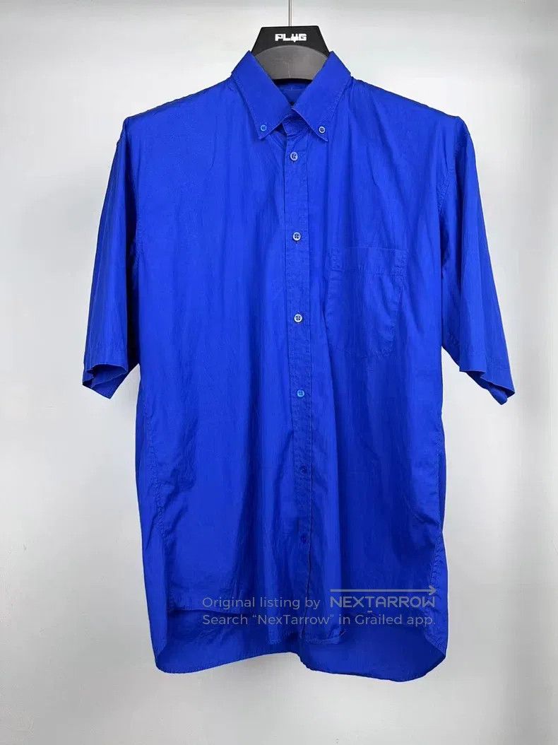 Balenciaga Balenciaga size 37 Blue Letter Print Short Sleeve Shirt Size US S / EU 44-46 / 1 - 2 Thumbnail