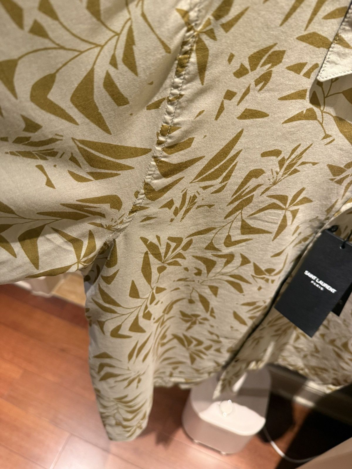 Saint Laurent Paris lyocell and cotton blend leaves print bowling shirt size L Size US L / EU 52-54 / 3 - 9 Thumbnail