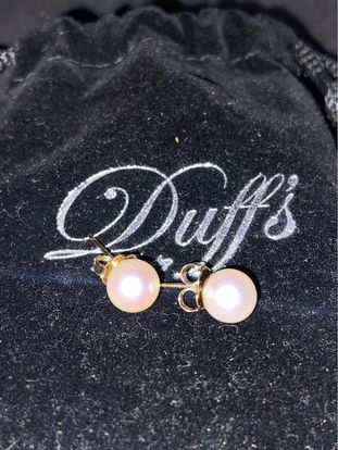 image of Luxury Real Pearl Earrings (Set) 10K Gold Back in Pearl Pink, Women's