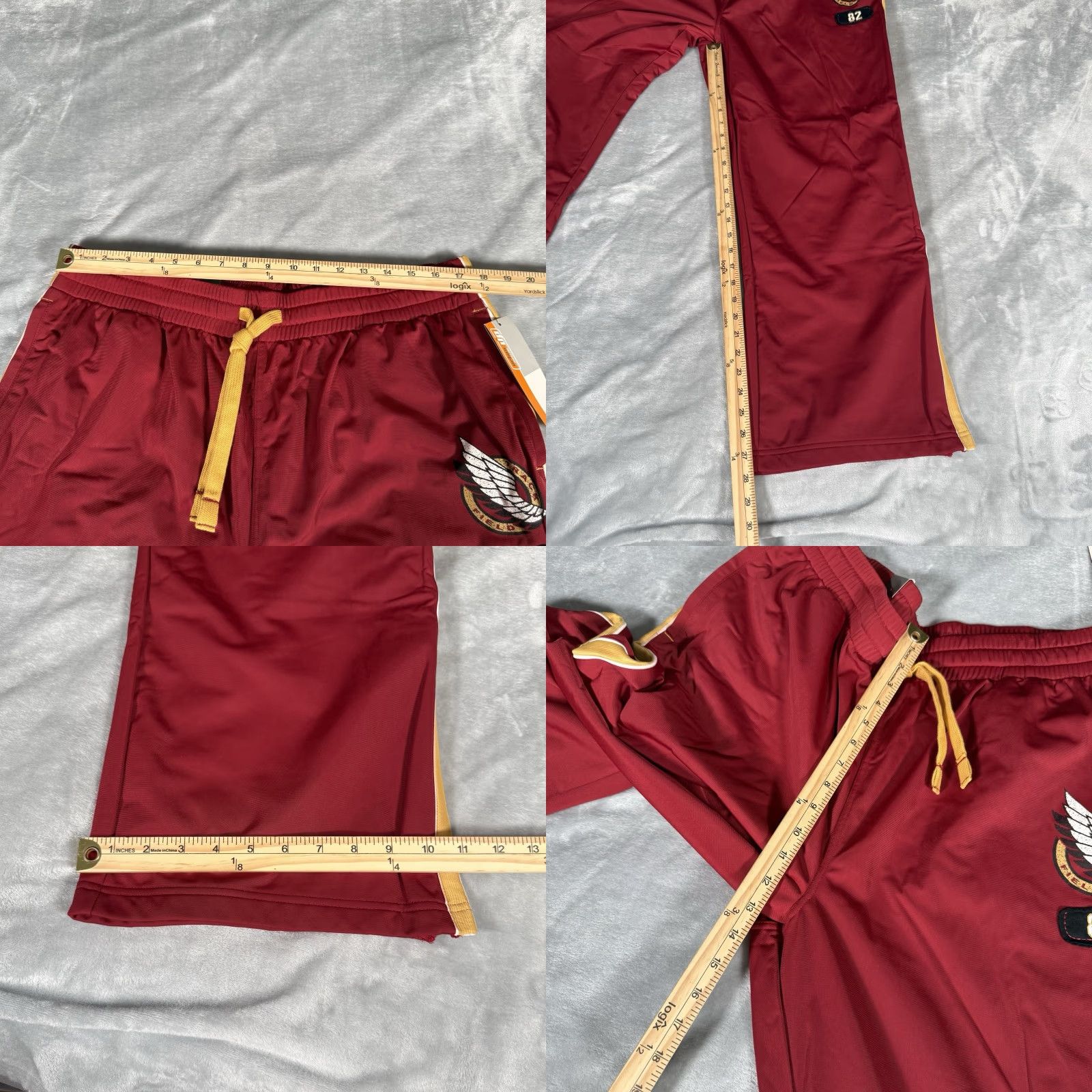 Vintage VINTAGE Urban Up Track Pants Mens L Oversized Wide Leg Red 28” Inseam 28” Polyester Blended Fabric Retro Activewear Drawstring Size US 33 - 8 Thumbnail