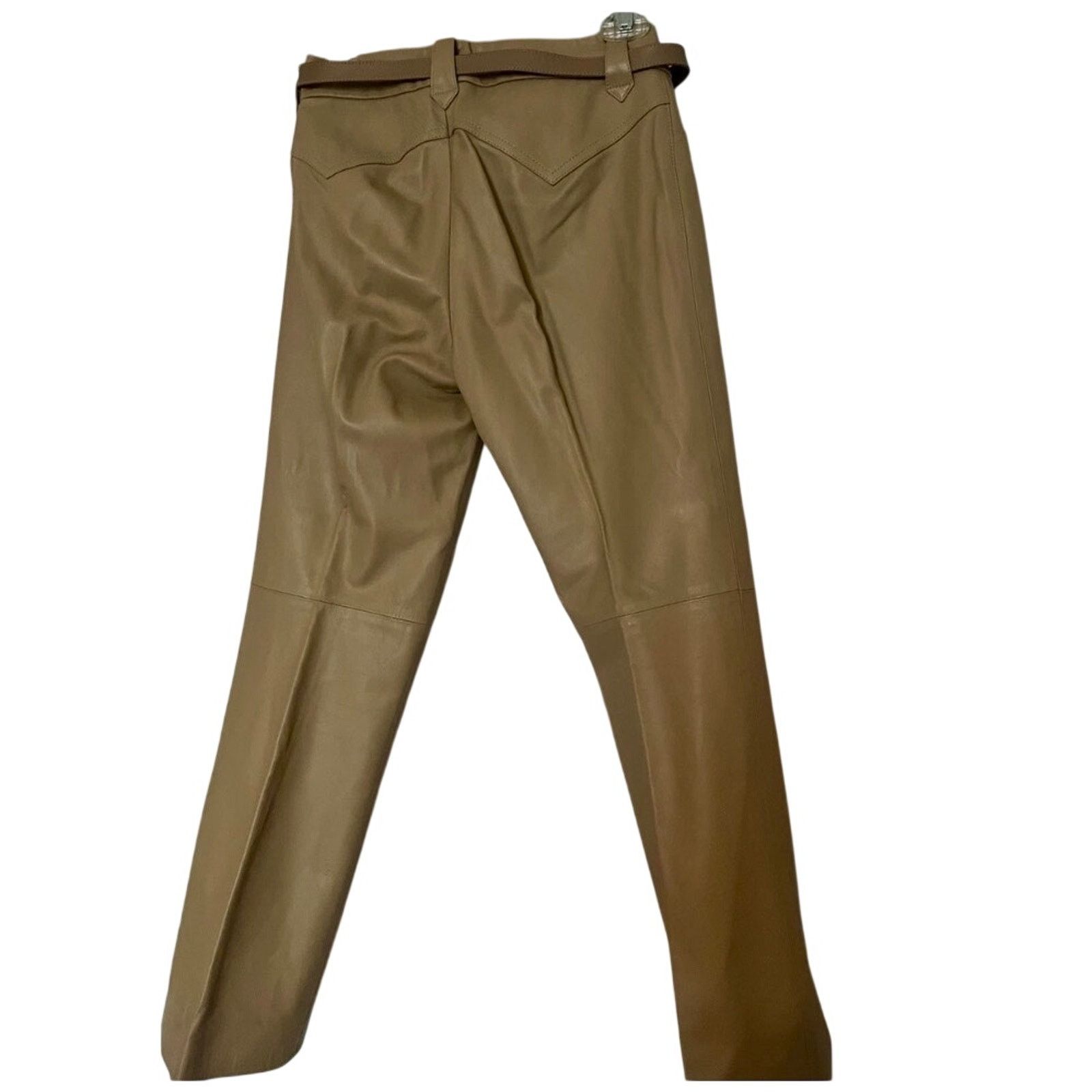 Theory Theory Tailored Tan Leather Pants Fully Lined Belted Luxury Size 27" / US 4 / IT 40 - 3 Thumbnail
