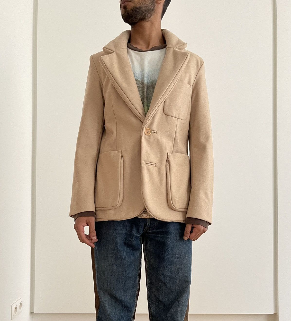 Walter Van Beirendonck Fall 2008 Beige 3D Blazer “SAMPLE”