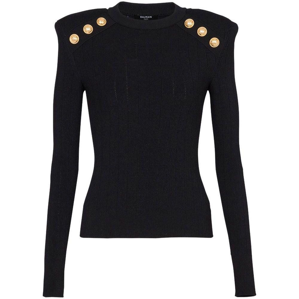 BALMAIN BUTTON SWEATER SIZE 38