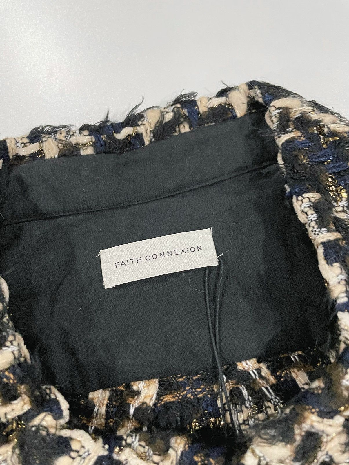Faith Connexion Faith Connexion multicolor black-beige tweed oversized shirt Size US S / EU 44-46 / 1 - 3 Thumbnail