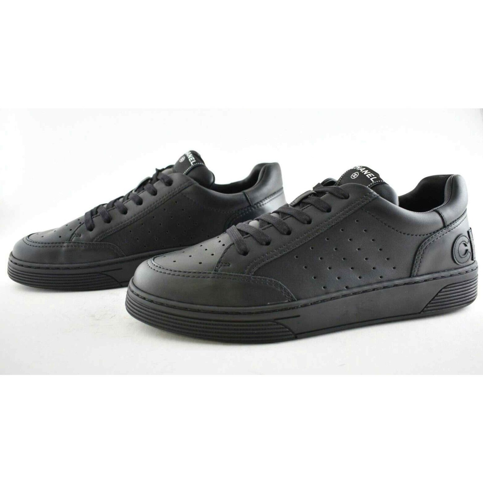 Chanel Chanel Leather Lace Up Tie Low Top Trainer Sneaker 44 11 Size US 11 / EU 44 - 7 Thumbnail