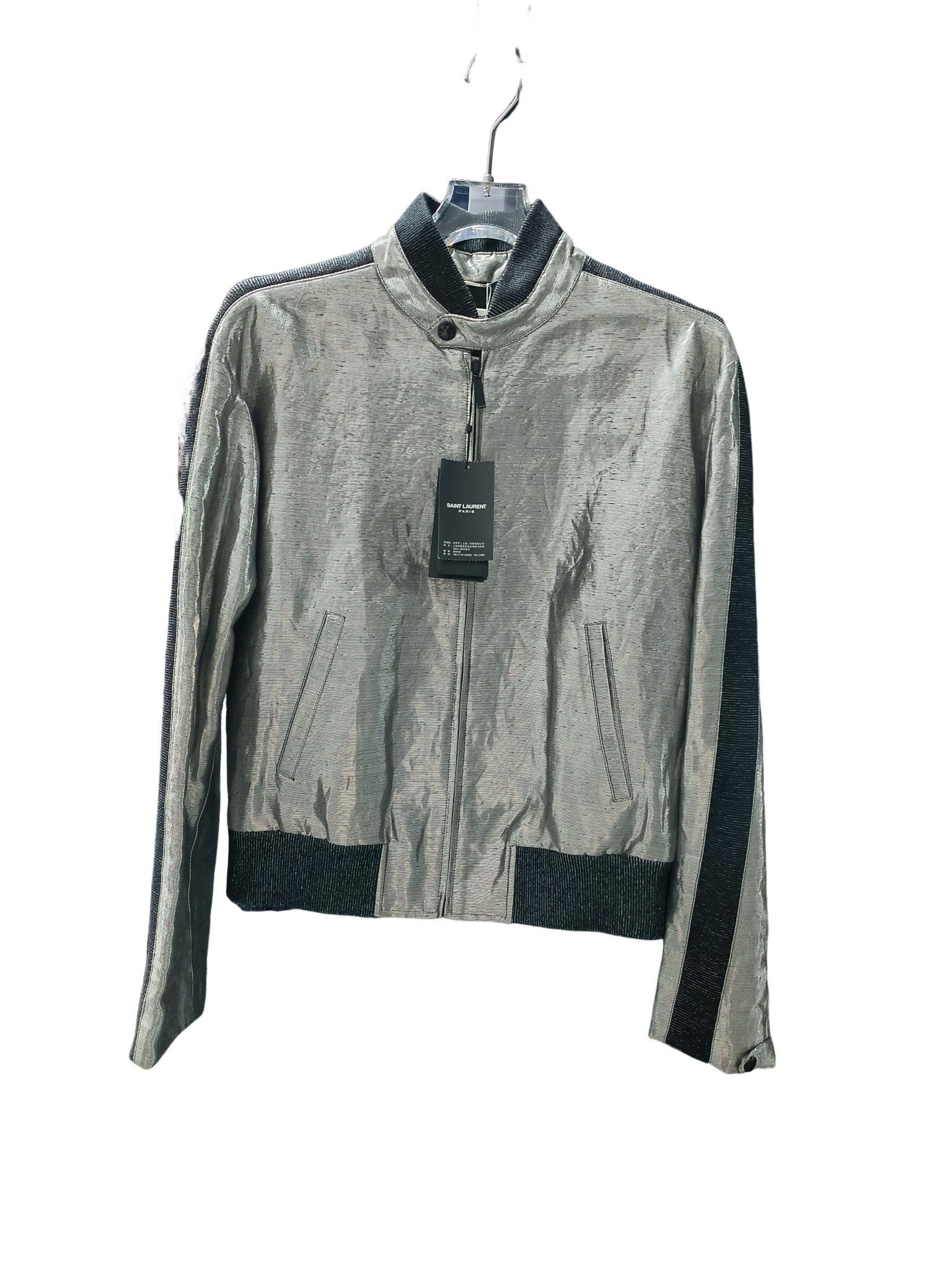 Saint Laurent Paris SAINT LAURENT PARIS METALLIC SILVER TEDDY