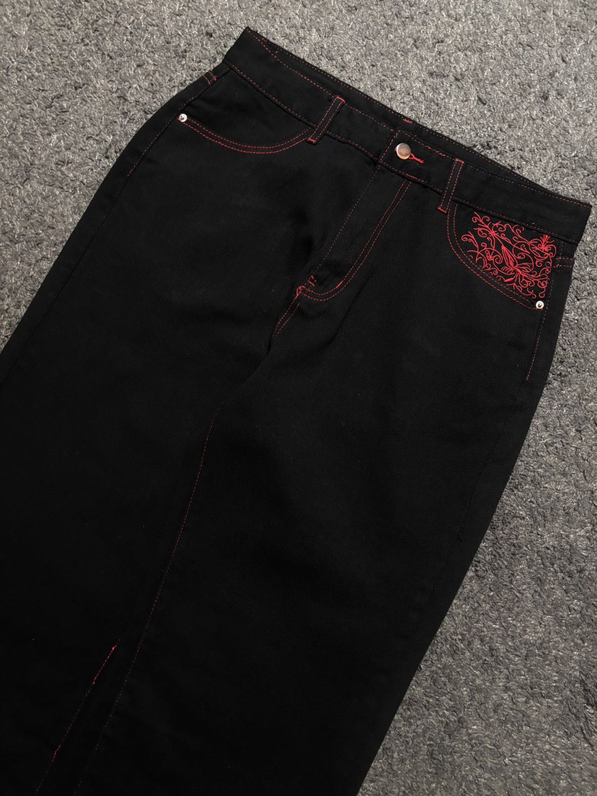 Jean × Vintage Vintage very rare cross wings medieval red black baggy jeans Size US 34 / EU 50 - 15 Thumbnail