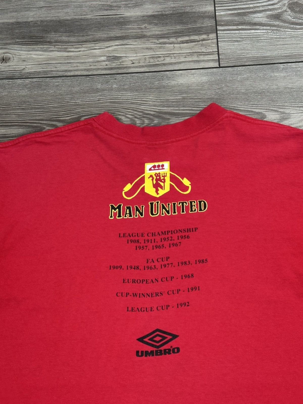 Umbro Vintage 90’s Umbro Manchester United T Shirt Size US L / EU 52-54 / 3 - 4 Thumbnail