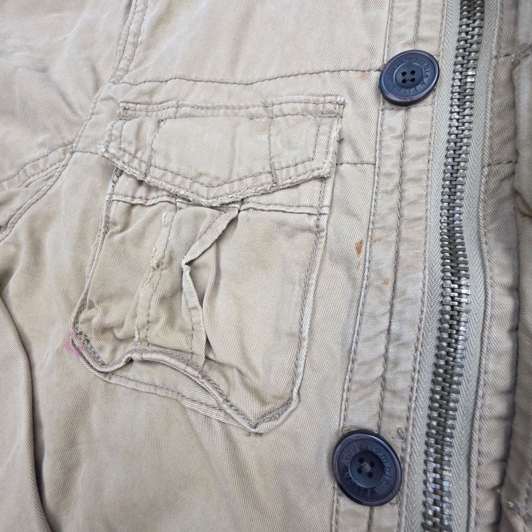 Abercrombie & Fitch Abercrombie & Fitch Military Jacket Men XL Beige Brown Canvas Pocketed Lined Cardigan? (Note: This line is unclear; please confirm style) Size US XL / EU 56 / 4 - 5 Thumbnail