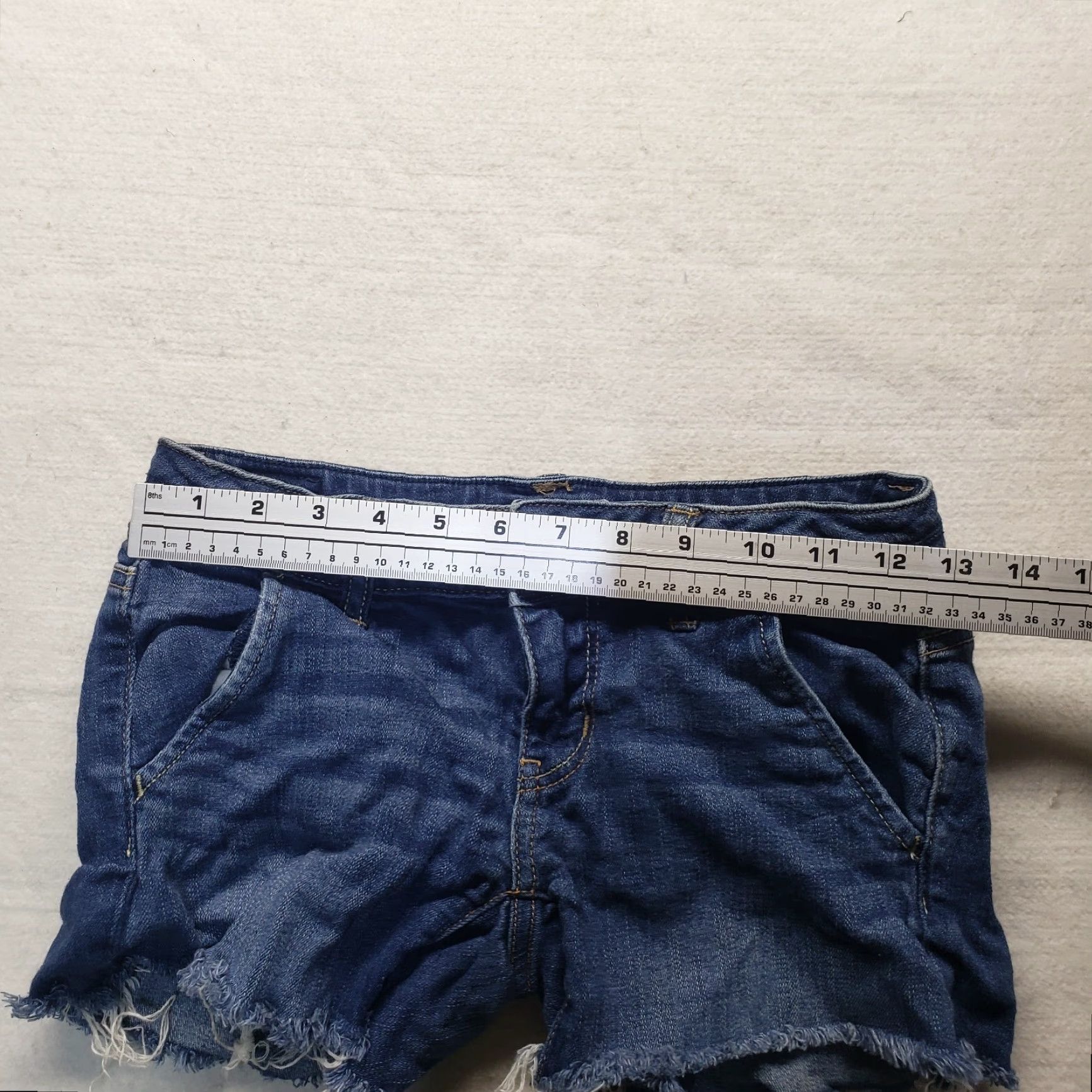 American Eagle Outfitters American Eagle Shortie Denim Cutoff Shorts Shorts Super Blue Stretch Hi Rise 0 Women's Size 25" / US 0 / IT 36 - 4 Thumbnail