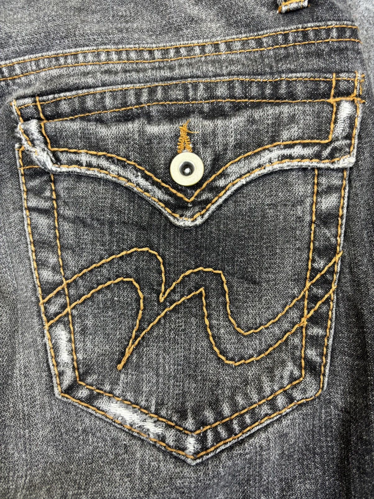 Japanese Brand 💥Flare💥Nylaus Design Works Black Wash Flare Denim F901 Size US 33 - 13 Thumbnail