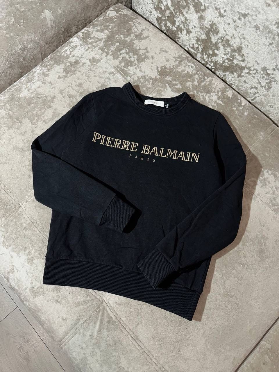 Balmain × Pierre Balmain Womens 42 Balmain Paris Big Logo Black sweatshirt Size XXS / US 00 / IT 34 - 1 Thumbnail