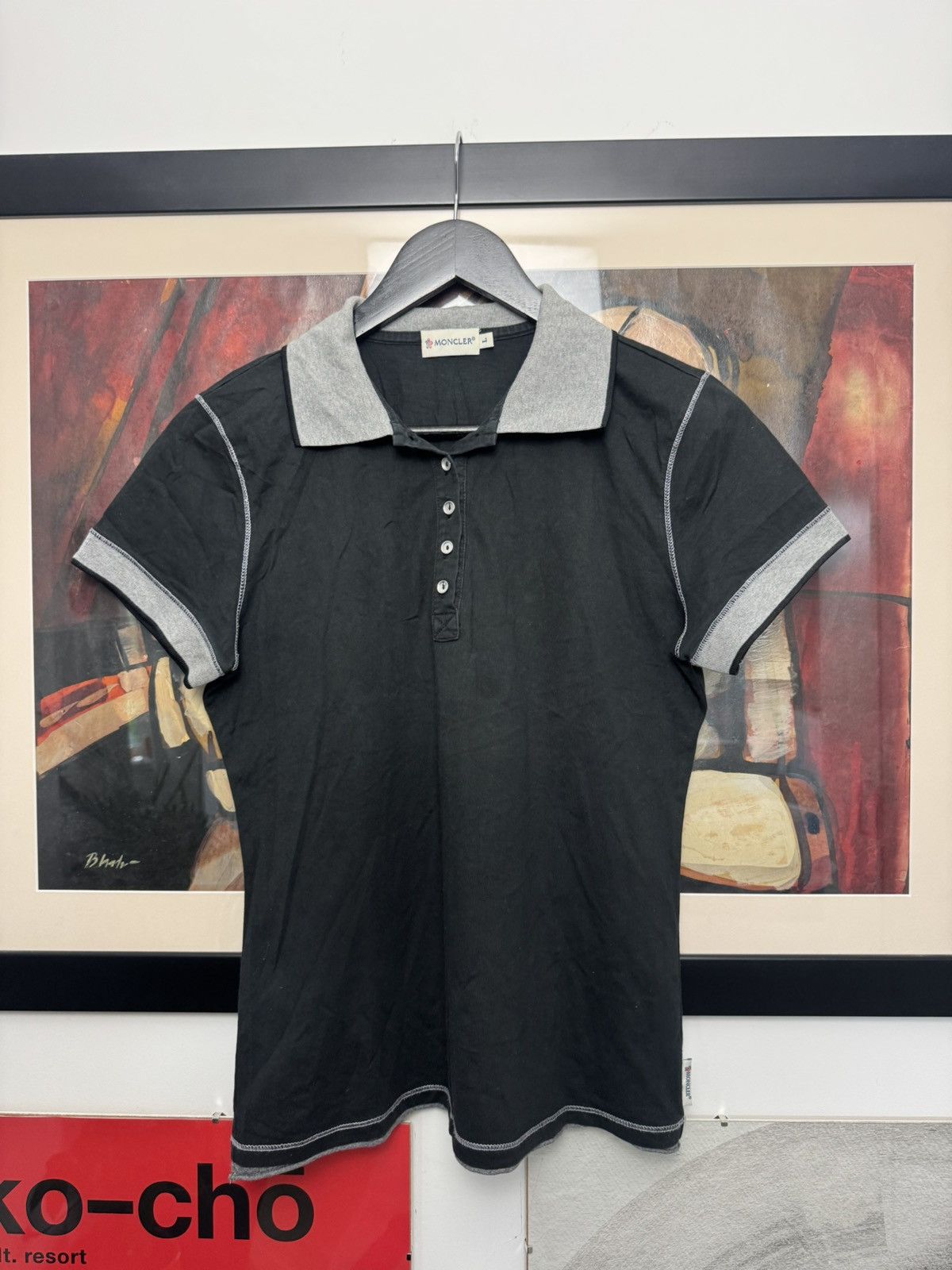 Moncler Moncler Vintage 90s Big Logo Designer Polo Luxury High End Size L / US 10 / IT 46 - 2 Thumbnail