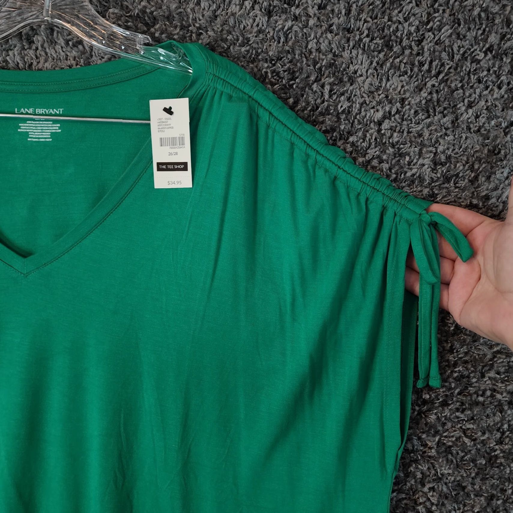 Vintage Lane Bryant Green V Neck Sleeveless Blouse Plus Size 26 Womens Size 4XL / US 24-26 - 2 Thumbnail