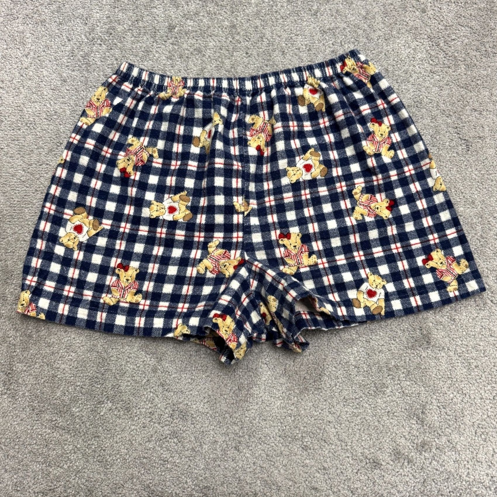 Vintage VINTAGE Kathy Ireland Sleep Shorts Shirt Women L Blue 90s Flannel Pajama Shorts Size 36" / US 14 / IT 50 - 2 Thumbnail