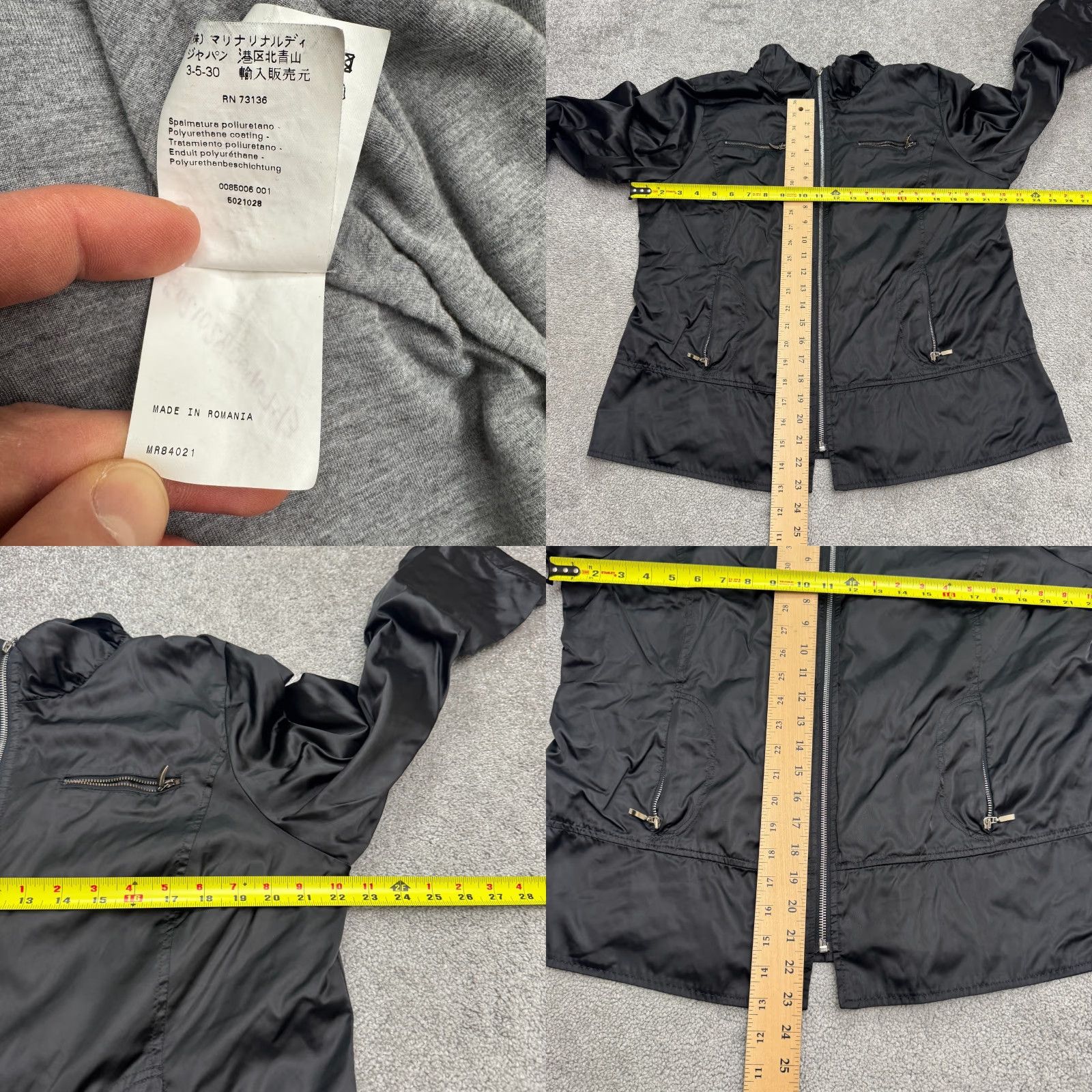 Marina Rinaldi Marina Rinaldi Jacket Womens XL Black Full Zip Pocket Sport Rain Bomber Size XL / US 12-14 / IT 48-50 - 9 Thumbnail
