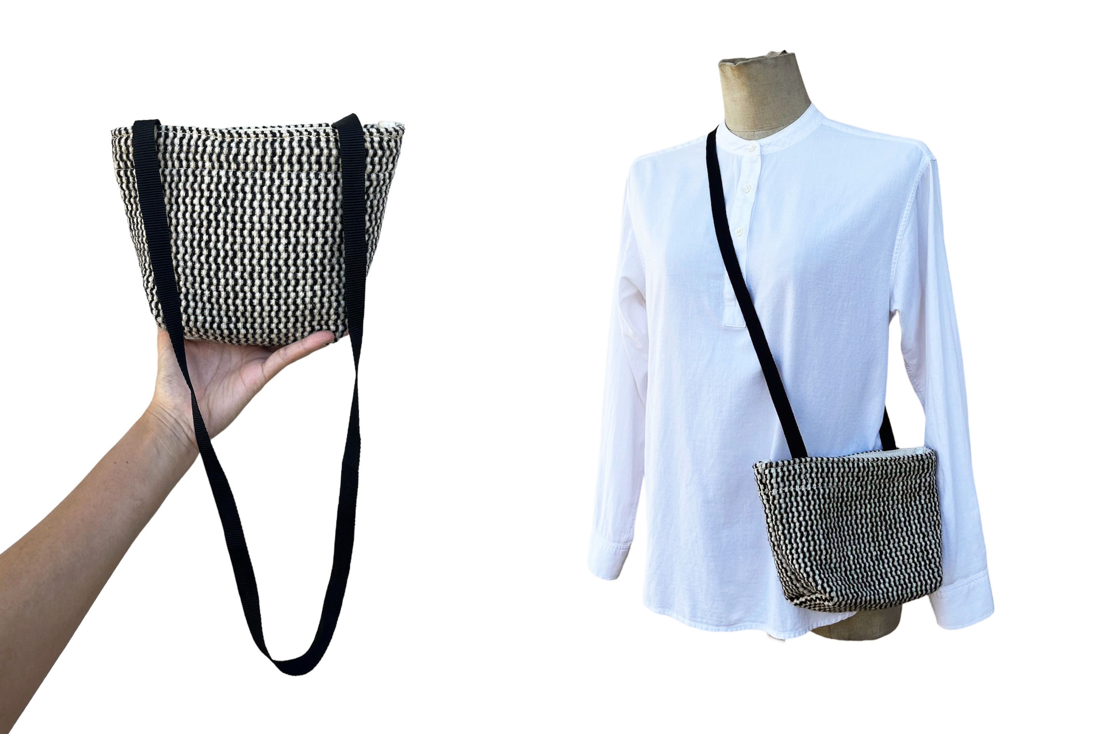 Japanese Brand Lilas Campbell Black and White Hand Loom Crossbody mini Bag Size ONE SIZE - 2 Thumbnail