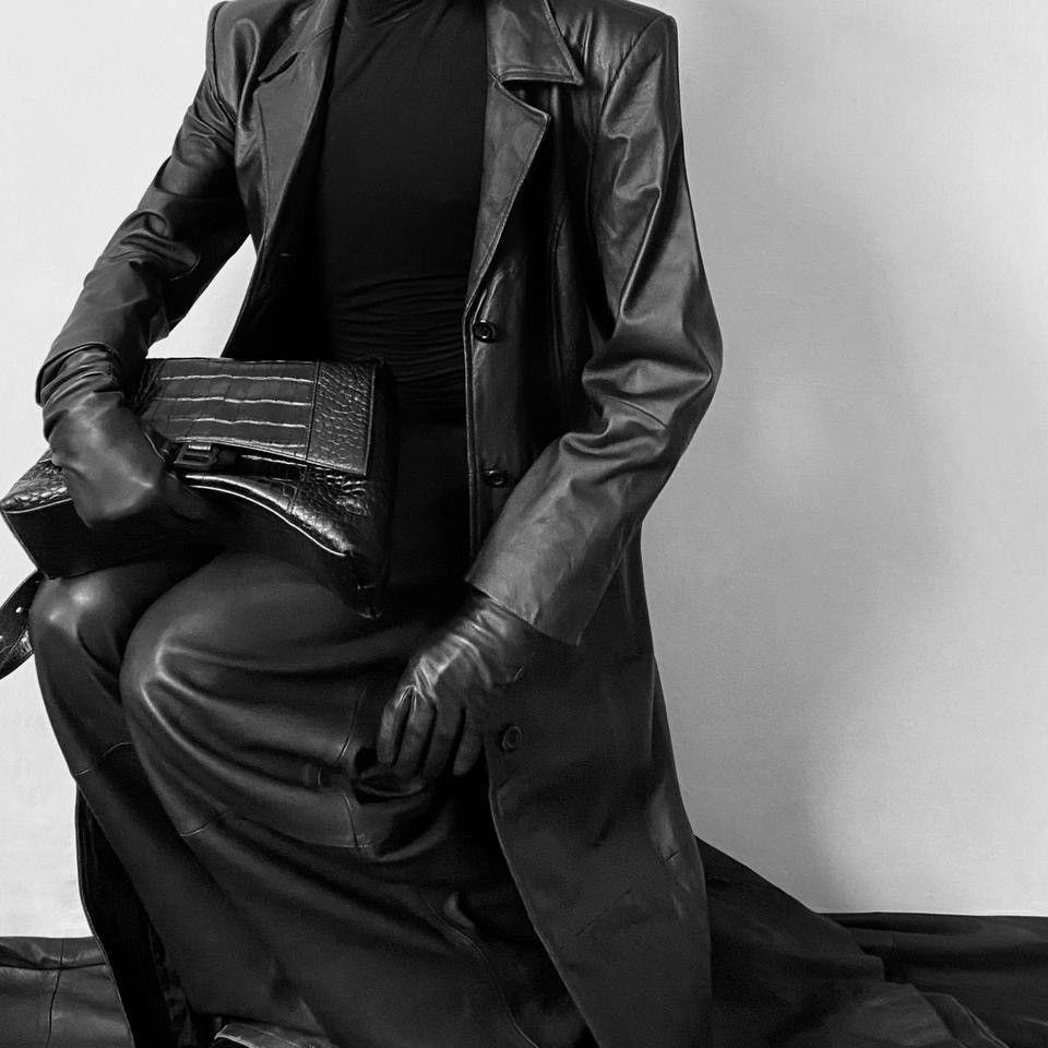 Vintage Super long Avant Garde Matrix leather maxi coat Size M / US 6-8 / IT 42-44 - 3 Thumbnail