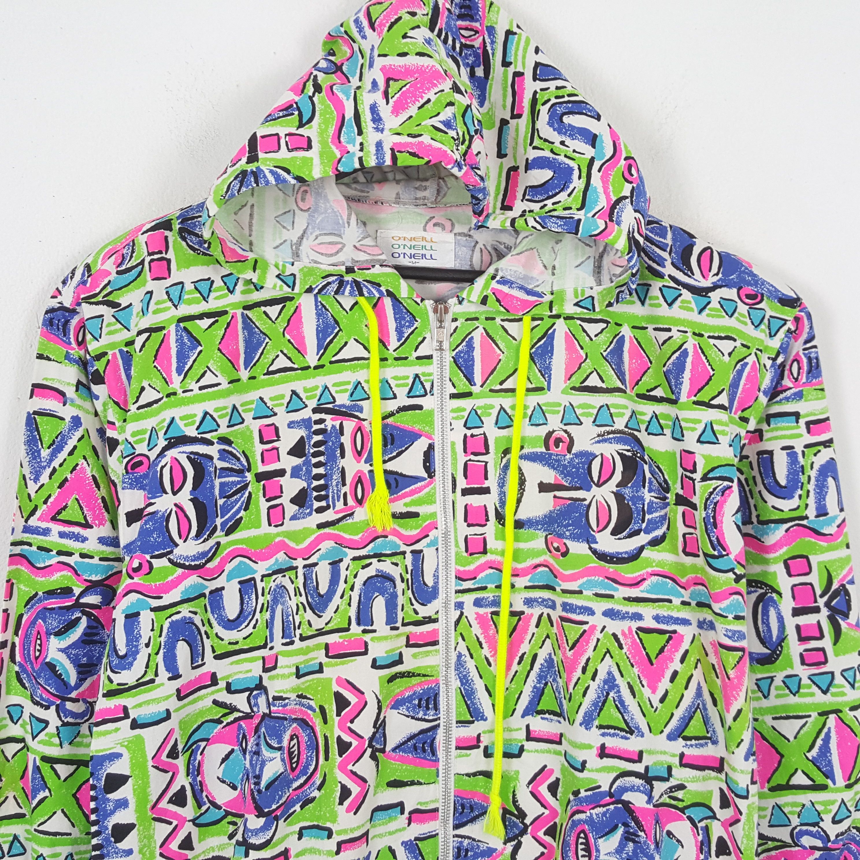 O'Neill × Vintage O'NEILL Nice Design Windbreaker Jacket Hoodies Size US M / EU 48-50 / 2 - 2 Thumbnail