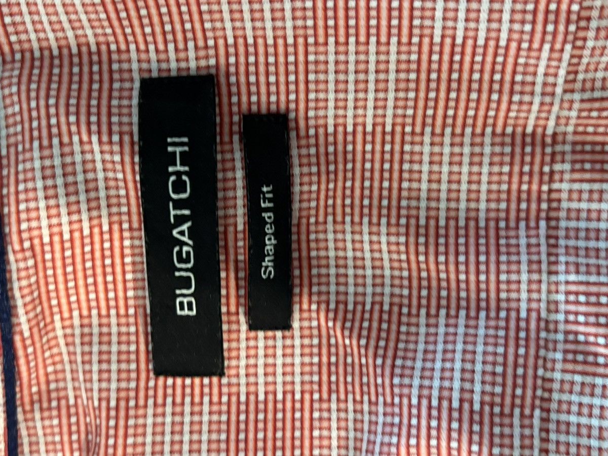 BUGATCHI BUGATCHI Red Plaid Button Up Formal Shirt Shaped Fit Size US XL / EU 56 / 4 - 3 Thumbnail