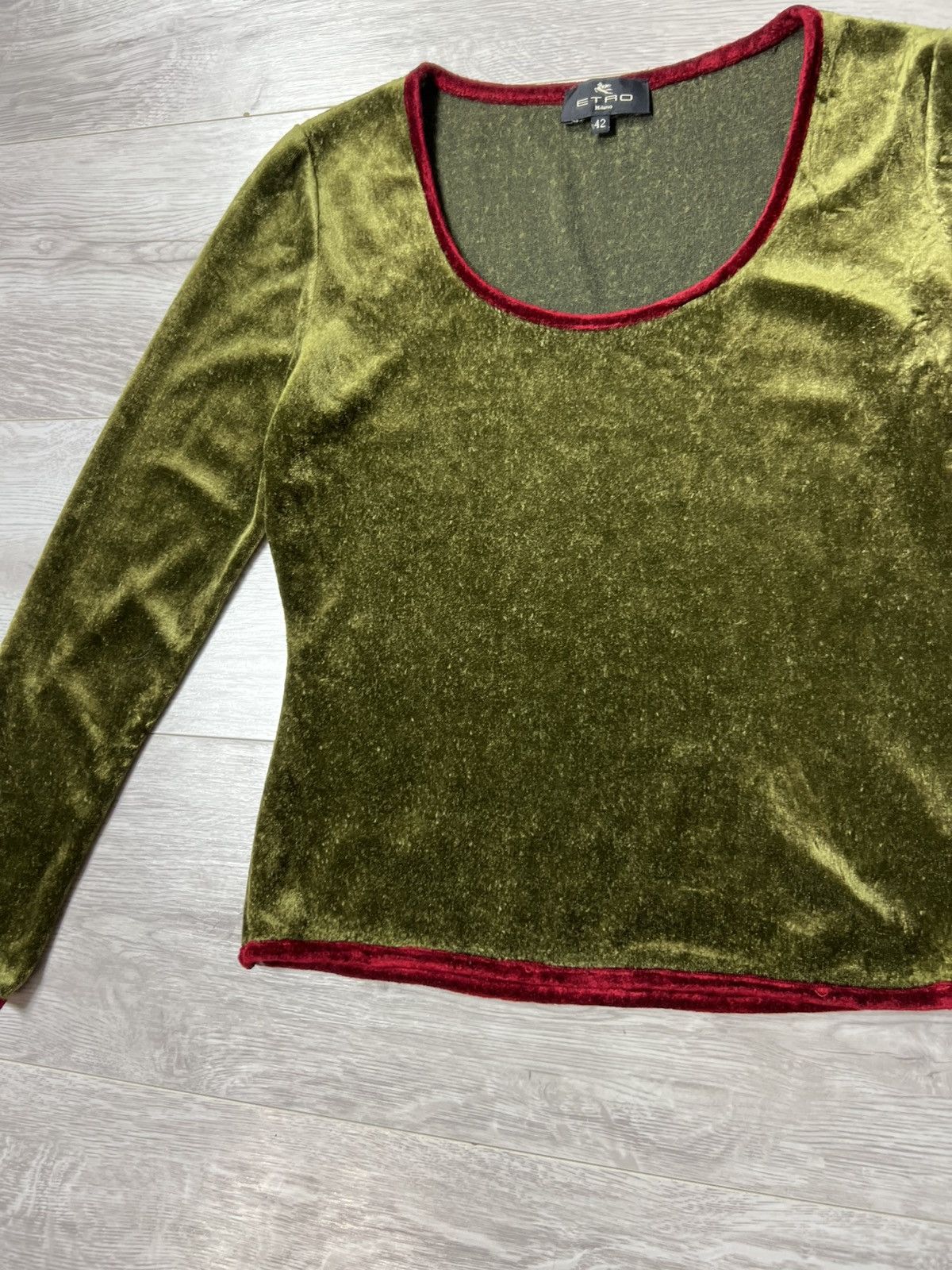 Etro Rare Etro Milano Velour Top Blouse Long Sleeve Size 42 Size M / US 6-8 / IT 42-44 - 5 Thumbnail
