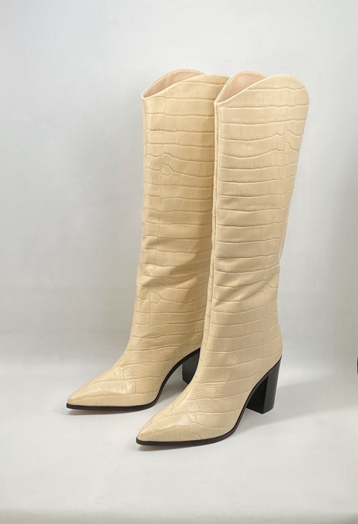 SCHUTZ Schutz Croc-Embossed Leather Boots size 10 Size US 10 / IT 40 - 1 Thumbnail