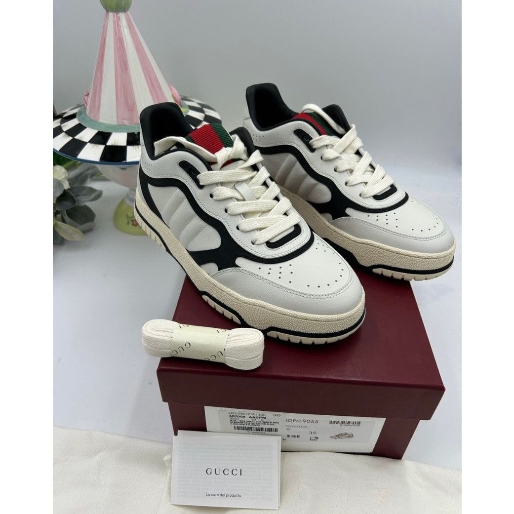 Gucci Women's Gucci re-Webb leather sneakers size 39 made in Italy Size US 9 / IT 39 - 2 Thumbnail