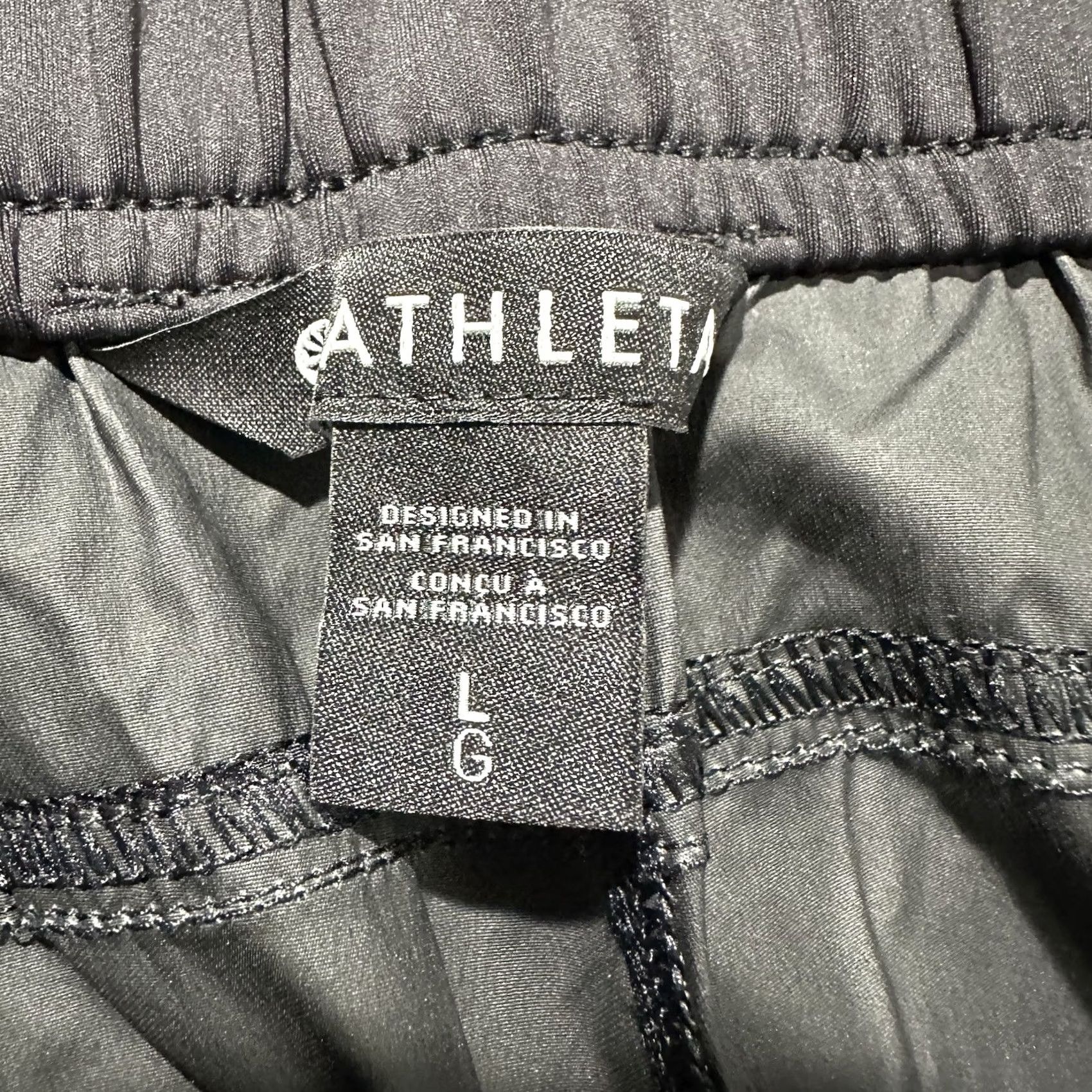 Athleta Athleta Rise Pant Womens Large Black Lightweight Nylon Bungee Hem Work Travel Size 36" / US 14 / IT 50 - 7 Thumbnail